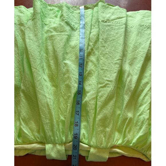 Mable Lime Green Baby Doll Mini Dress w/ Big Bow Tie Back – Size Small - Picture 7 of 8